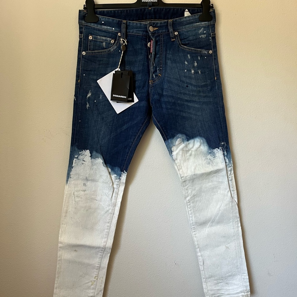 Dsquared2 white paint jeans